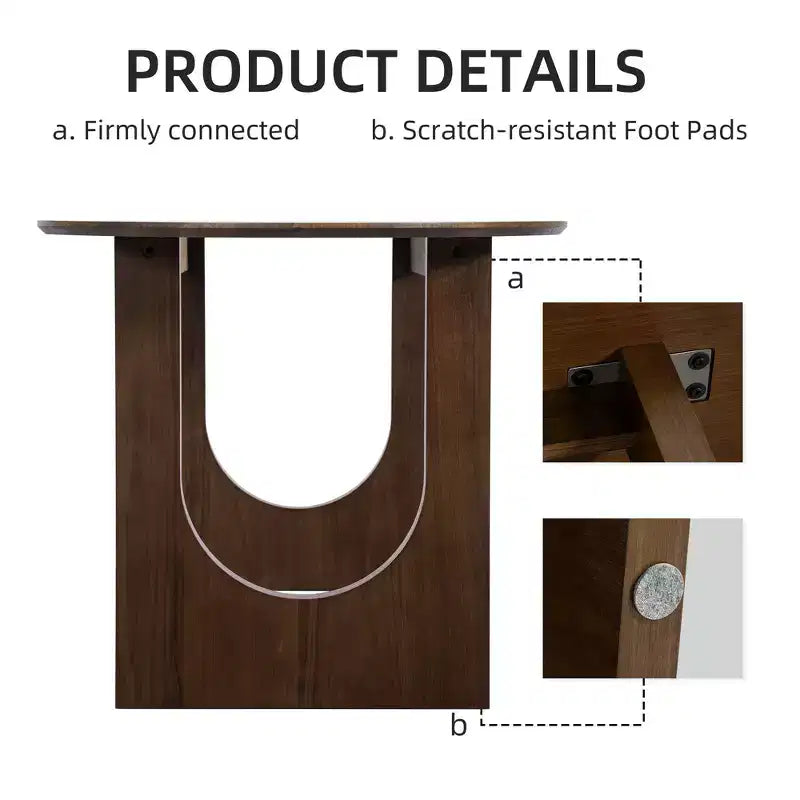 PexFix 67 x 33.5 Tavolo da pranzo in legno massello di noce Tavoli da cucina ovali con gambe ad arco Moderno per sala da pranzo