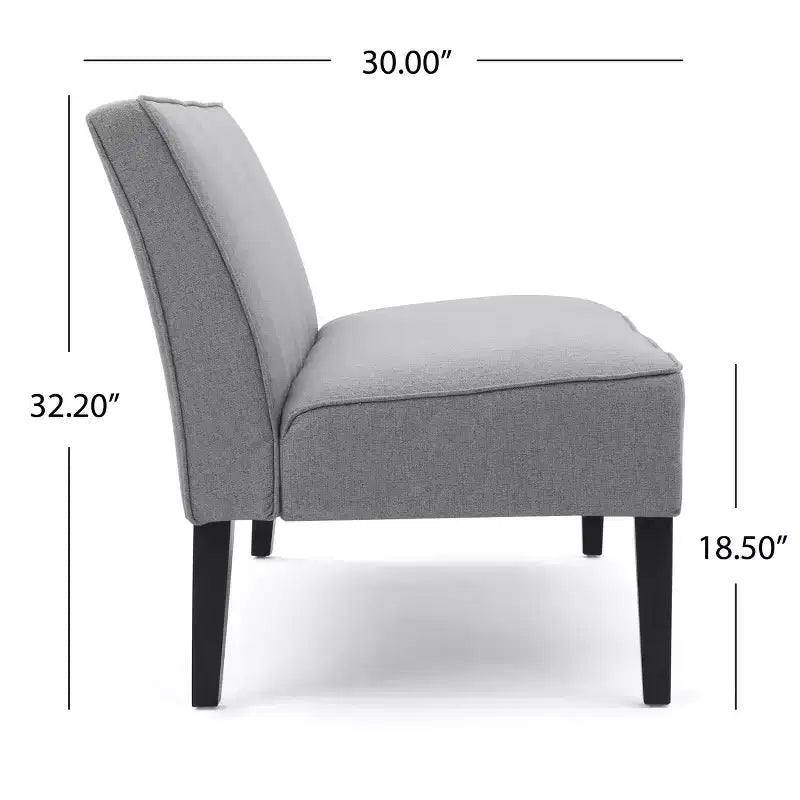 GDFStudio Gravina Divanetto Imbottito Contemporaneo Senza Braccioli con Gambe in Legno di Betulla