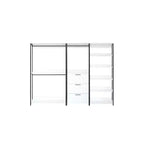 HomeStock Sistema Armadio in Composito di Legno Bianco da 197.3 cm H x 281.9 cm L per Organizzazione Universale con Cestini