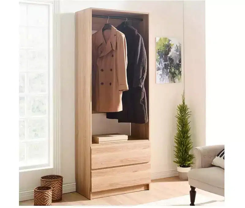 HomeStock Prosper 32 Cabina armadio in legno con due cassetti