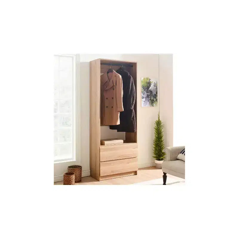 HomeStock Prosper 32 Cabina armadio in legno con due cassetti