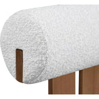 Meridian Furniture, Sedia da Pranzo Dario in Tessuto Bouclé Crema, Set da 2