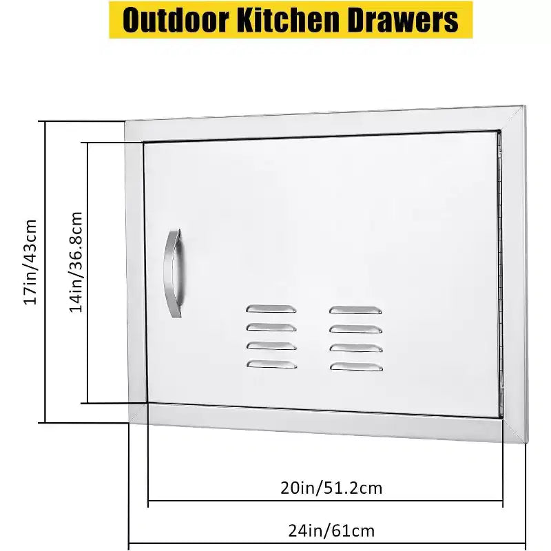 Anta di accesso per barbecue in acciaio inox spazzolato, ante per mobili da cucina da esterno, ante durevoli e resistenti alle intemperie per isole barbecue, adatte per esterni