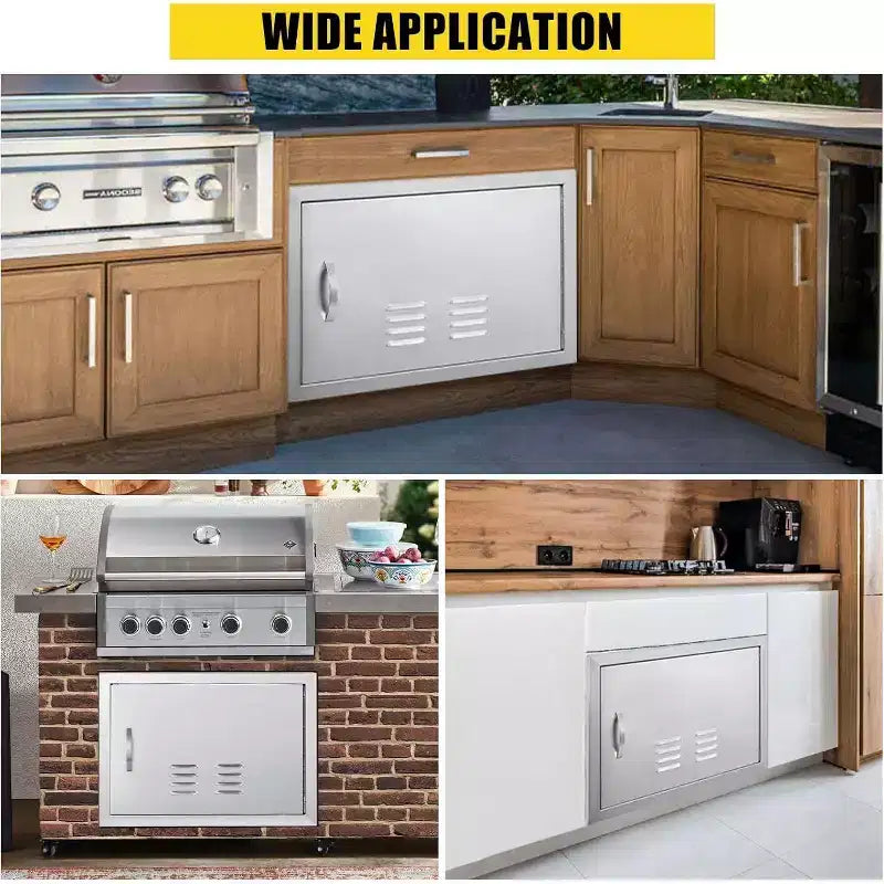 Anta di accesso per barbecue in acciaio inox spazzolato, ante per mobili da cucina da esterno, ante durevoli e resistenti alle intemperie per isole barbecue, adatte per esterni