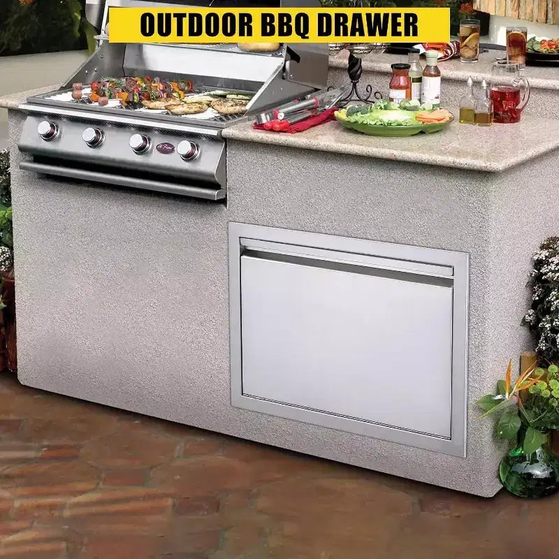 Anta di accesso per barbecue in acciaio inox spazzolato, ante per mobili da cucina da esterno, ante durevoli e resistenti alle intemperie per isole barbecue, adatte per esterni