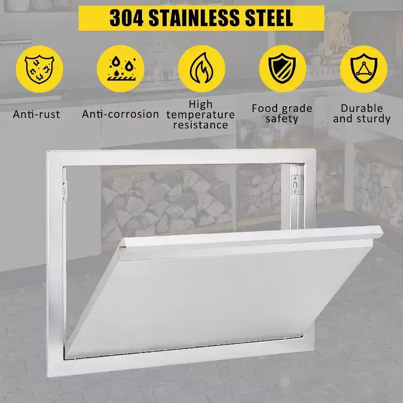 Anta di accesso per barbecue in acciaio inox spazzolato, ante per mobili da cucina da esterno, ante durevoli e resistenti alle intemperie per isole barbecue, adatte per esterni