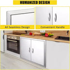 Anta di accesso per barbecue in acciaio inox spazzolato, ante per mobili da cucina da esterno, ante durevoli e resistenti alle intemperie per isole barbecue, adatte per esterni