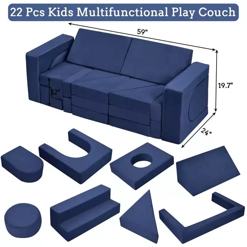 Divano da Gioco Modulare per Bambini, Set di Mobili Componibili a 22 Pezzi per Bambini, Mobili Creativi per Sala Giochi per Bambini