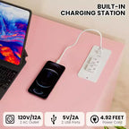 Acekool Cassettiera a 6 cassetti con mobiletto a 2 ante, Comò alto con stazione di ricarica, Mobile contenitore moderno per camera da letto, soggiorno, ingresso, ripostiglio