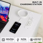 Acekool Cassettiera a 6 cassetti con mobiletto a 2 ante, Comò alto con stazione di ricarica, Mobile contenitore moderno per camera da letto, soggiorno, ingresso, ripostiglio