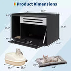 Mobile Lettiera per Gatti con Pannello Ventilato, Mobile Copri Lettiera Nascosta con Sportello a Scomparsa, Casetta per Gatti da Interno in Legno