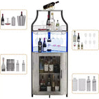 Mobile angolare da bar, mobile da vino industriale con ripiano regolabile, mobile per liquori a 5 livelli, mobile da bar per la casa, vetrina angolare