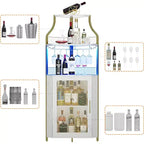 Mobile angolare da bar, mobile da vino industriale con ripiano regolabile, mobile per liquori a 5 livelli, mobile da bar per la casa, vetrina angolare