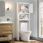 63 Tall Over The Toilet Storage Cabinet, Farmhouse Bathroom Cabinet Organizer with Adjustable Shelf, Space-Saving Toilet Rack for Bathroom Laundry