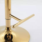 CLIHOME Set di 2 Sgabelli da Bar Girevoli Regolabili in Altezza con Base Dorata, Sgabelli da Bar Classici Rivestiti in Velluto