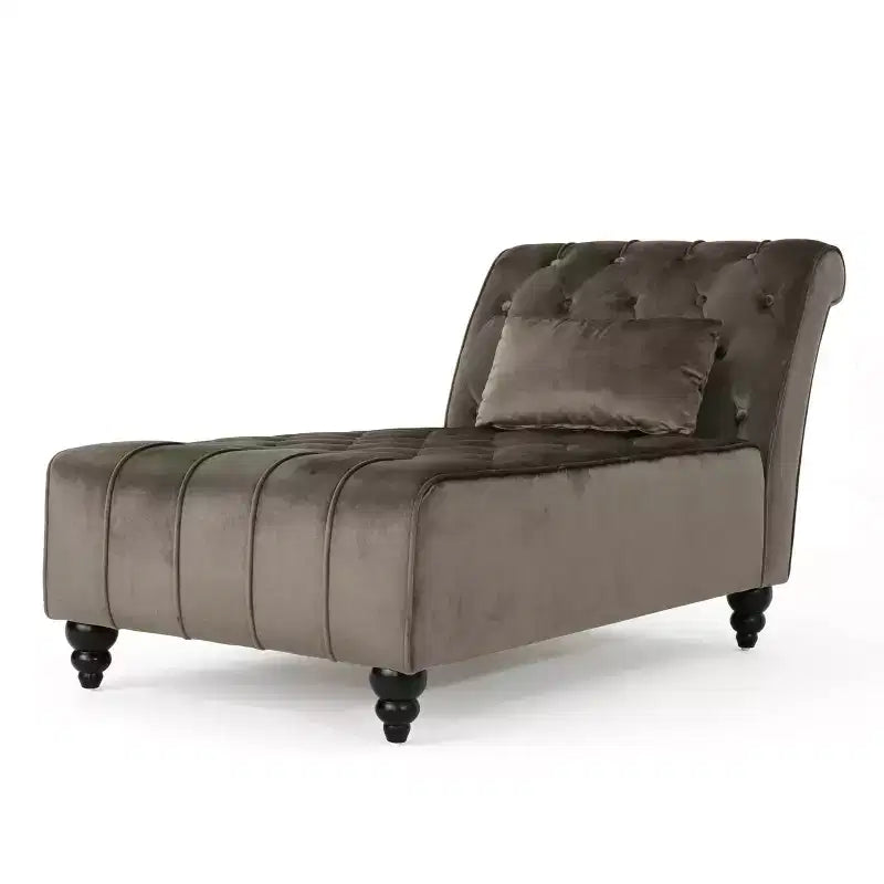 Christopher Knight Home Stroup Moderna chaise longue imbottita Glam con cuciture a rombi e bottoni a vista