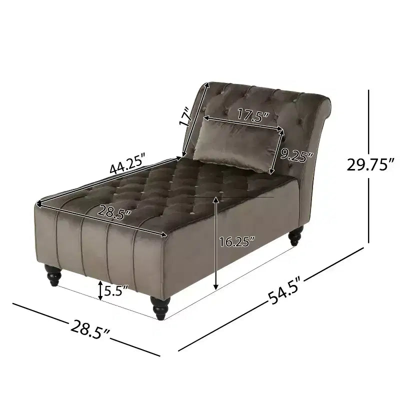 Christopher Knight Home Stroup Moderna chaise longue imbottita Glam con cuciture a rombi e bottoni a vista