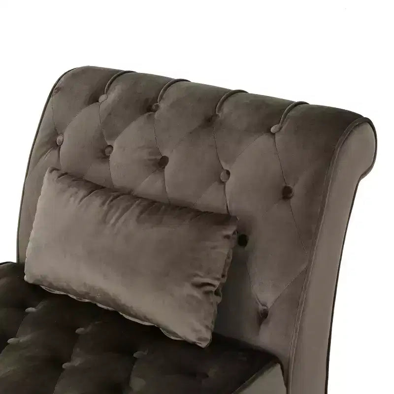 Christopher Knight Home Stroup Moderna chaise longue imbottita Glam con cuciture a rombi e bottoni a vista