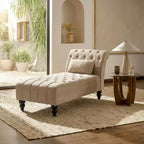 Christopher Knight Home Stroup Modern Glam Upholstered Chaise Lounge with Button-Tufted Diamond Stitch