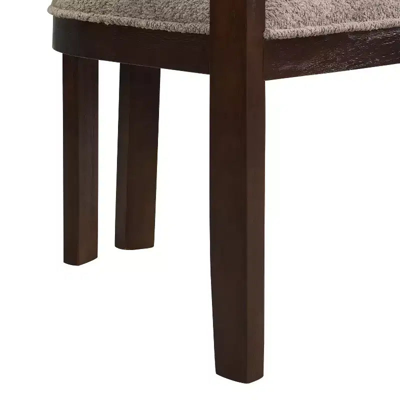 Christopher Knight Home Barbara Sedia da Pranzo Moderna Mid-Century in Legno di Gomma, Rivestita in Bouclé, con Schienale Curvo (Set di 2)