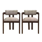 Christopher Knight Home Barbara Sedia da Pranzo Moderna Mid-Century in Legno di Gomma, Rivestita in Bouclé, con Schienale Curvo (Set di 2)