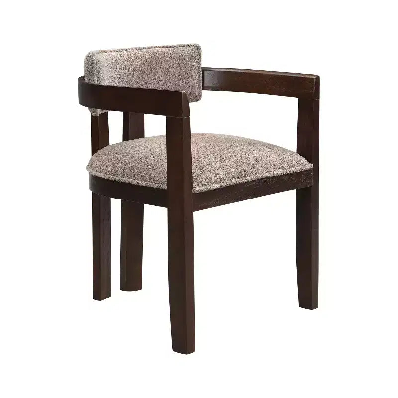 Christopher Knight Home Barbara Sedia da Pranzo Moderna Mid-Century in Legno di Gomma, Rivestita in Bouclé, con Schienale Curvo (Set di 2)