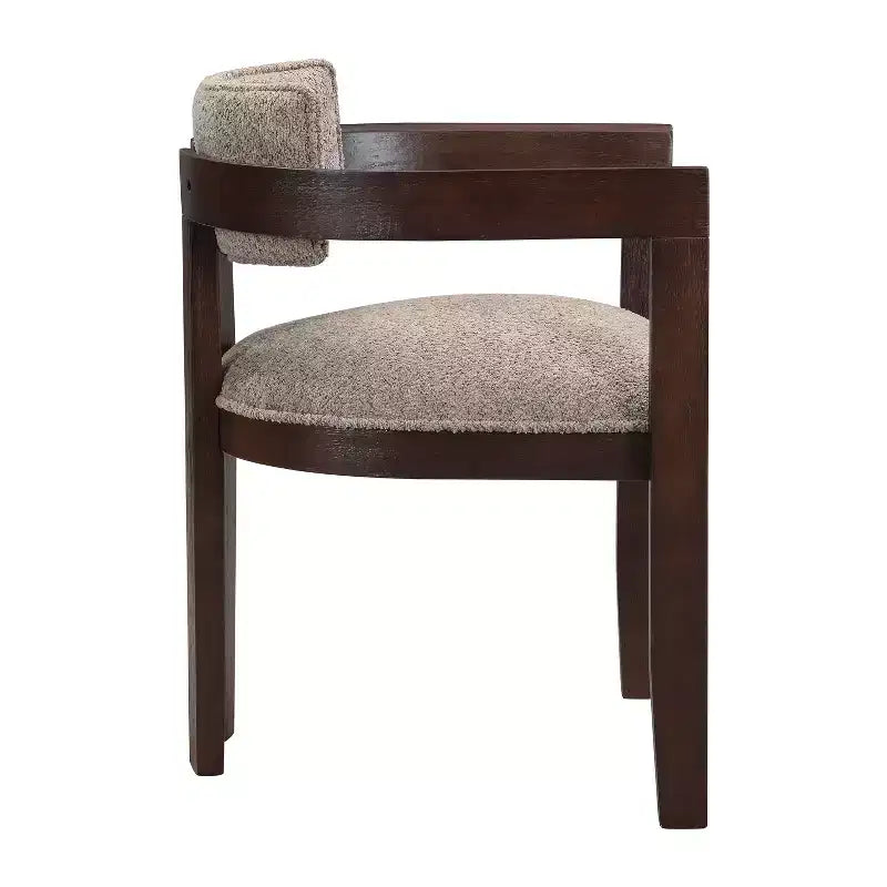 Christopher Knight Home Barbara Sedia da Pranzo Moderna Mid-Century in Legno di Gomma, Rivestita in Bouclé, con Schienale Curvo (Set di 2)