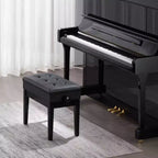 Panca per pianoforte VEVOR, 55,88 x 33,02 x 49,02 cm, sedia per pianoforte con tastiera, altezza regolabile da 49 a 57,9 cm, cuscino imbottito, vano portaoggetti, nero