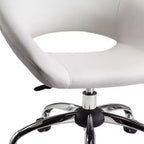 Sedia da ufficio girevole regolabile in altezza HomeRoots in ecopelle bianca e argento