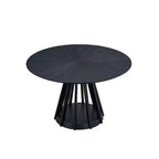 Tavolo da pranzo rotondo moderno Okak 47, in legno, per 4 persone, con piedistallo robusto, per casa, cucina