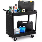 2 Tray Tool Cart, 400 LBS Capacity Rolling Tool Carts On Wheels, Heavy Duty Utility Cart with Pegboard, Mechanic Tool Storage Cart