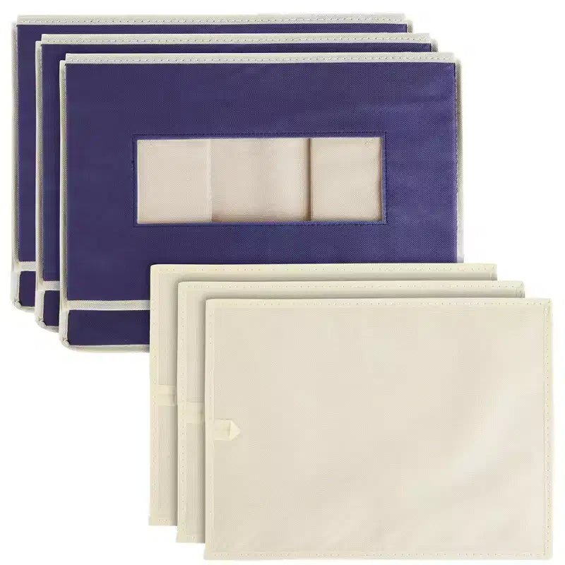 Set da 3 Contenitori Portaoggetti Pieghevoli in Tessuto, Cestini e Organizer con Maniglie, Cesti e Scatole per Organizzazione - 41,2 x 30,5 x 25,4 cm