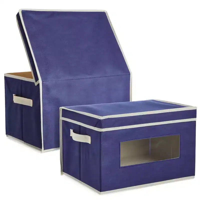 Set da 3 Contenitori Portaoggetti Pieghevoli in Tessuto, Cestini e Organizer con Maniglie, Cesti e Scatole per Organizzazione - 41,2 x 30,5 x 25,4 cm