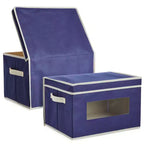 Set da 3 Contenitori Portaoggetti Pieghevoli in Tessuto, Cestini e Organizer con Maniglie, Cesti e Scatole per Organizzazione - 41,2 x 30,5 x 25,4 cm