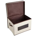 Set da 3 Contenitori Portaoggetti Pieghevoli in Tessuto, Cestini e Organizer con Maniglie, Cesti e Scatole per Organizzazione - 41,2 x 30,5 x 25,4 cm