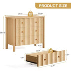 Comodino Lantine da 31,5 Pollici con 3 Cassetti, Comodino Grande Moderno, Comodino Extra-Large, Tavolino per Camera da Letto, Soggiorno