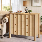 Comodino Lantine da 31,5 Pollici con 3 Cassetti, Comodino Grande Moderno, Comodino Extra-Large, Tavolino per Camera da Letto, Soggiorno