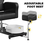 Poltrona da pedicure FinerFurnis, elegante vasca per pedicure con poggiapiedi regolabile e poggiatesta telescopico, schienale reclinabile fino a 130, senza impianto idraulico