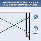 JIONJOY 32 Piccola Scrivania per Computer - Tavolo da Scrittura per Ufficio Domestico Rinforzato a Forma di X, Stile Moderno Semplice