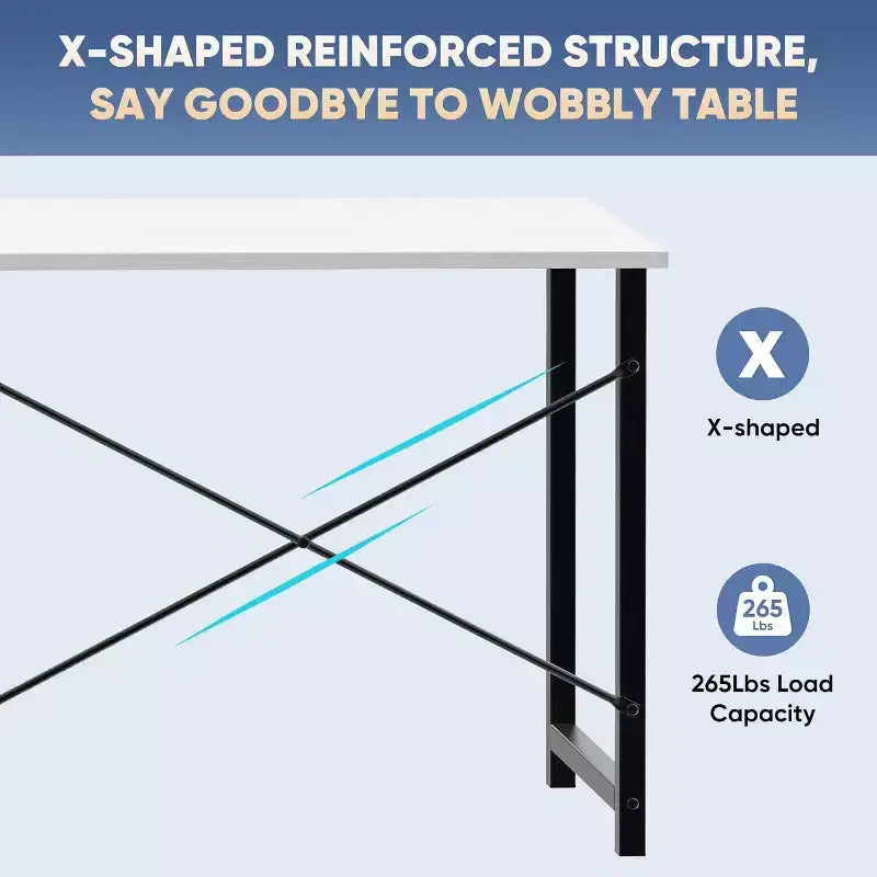 JIONJOY 32 Piccola Scrivania per Computer - Tavolo da Scrittura per Ufficio Domestico Rinforzato a Forma di X, Stile Moderno Semplice