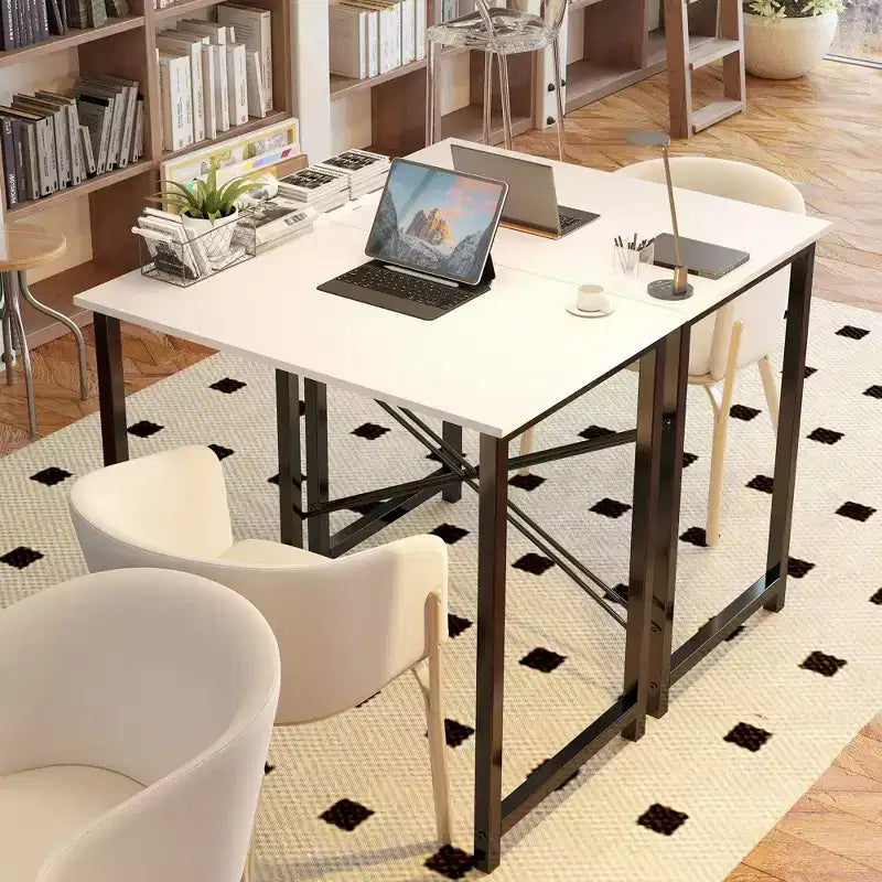 JIONJOY 32 Piccola Scrivania per Computer - Tavolo da Scrittura per Ufficio Domestico Rinforzato a Forma di X, Stile Moderno Semplice
