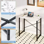 JIONJOY 32 Piccola Scrivania per Computer - Tavolo da Scrittura per Ufficio Domestico Rinforzato a Forma di X, Stile Moderno Semplice