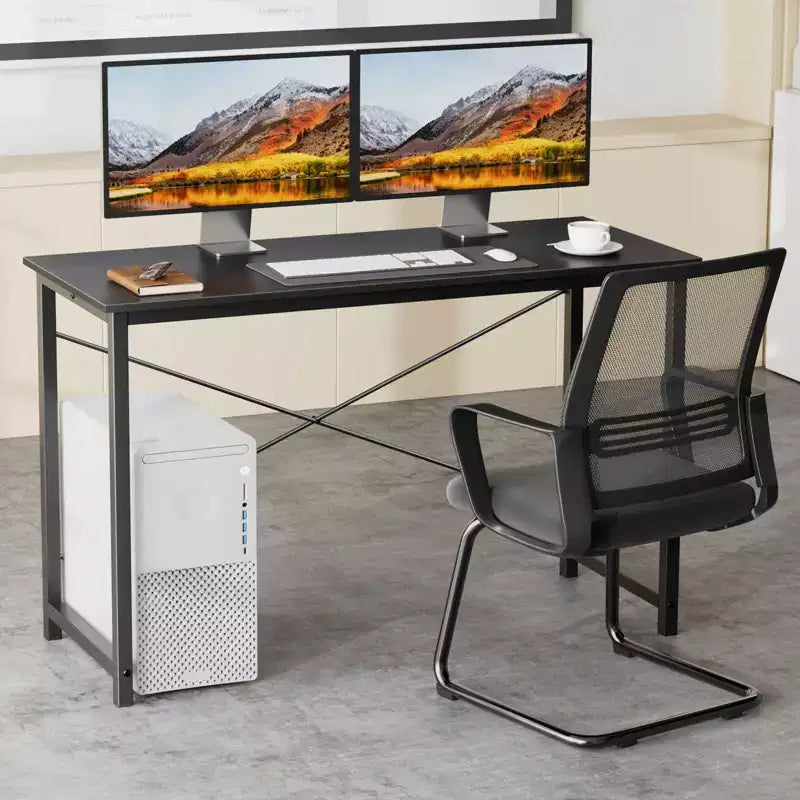 JIONJOY 32 Piccola Scrivania per Computer - Tavolo da Scrittura per Ufficio Domestico Rinforzato a Forma di X, Stile Moderno Semplice