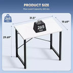 JIONJOY 32 Piccola Scrivania per Computer - Tavolo da Scrittura per Ufficio Domestico Rinforzato a Forma di X, Stile Moderno Semplice
