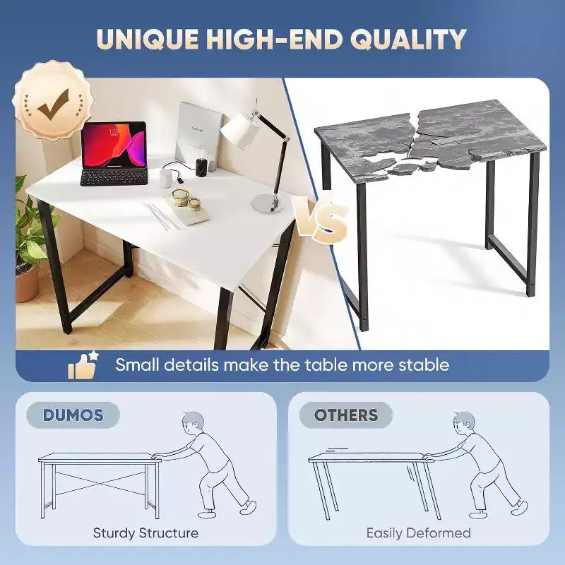 JIONJOY 32 Piccola Scrivania per Computer - Tavolo da Scrittura per Ufficio Domestico Rinforzato a Forma di X, Stile Moderno Semplice