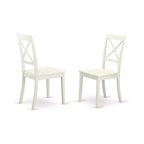 HomeStock Belmont Set 7 pezzi con un tavolo Weston e 6 sedie con seduta in legno, lino bianco