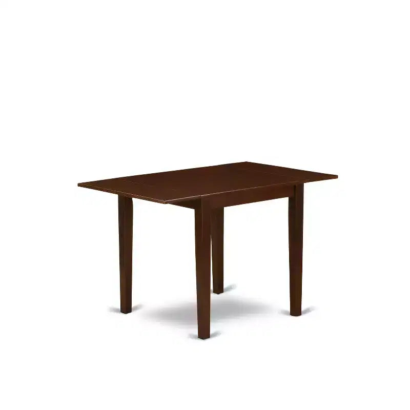 Set da pranzo HomeStock Belmont per 3 persone, sedie da sala da pranzo in legno, tavolo da pranzo in legno - Ecopelle color cioccolato - Finitura mogano