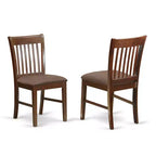 HomeStock Belmont, set da pranzo 3 pezzi, contiene un piccolo tavolo da pranzo e 2 sedie da pranzo moderne con sedile in tessuto di lino, finitura mogano