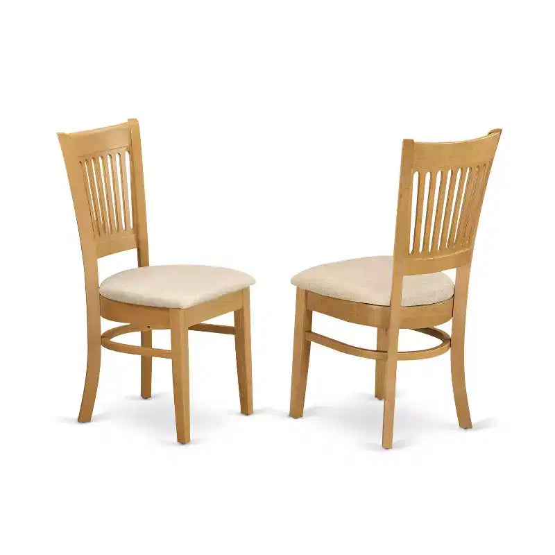 HomeStock Belmont, set da pranzo da 5 pezzi per piccoli spazi, include un tavolo da pranzo e 4 sedie con sedile in lino e schienale a doghe, finitura rovere