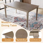 Set sala da pranzo rustico per 6, tavolo rettangolare in legno da 6 pezzi e 4 sedie con panca per cucina